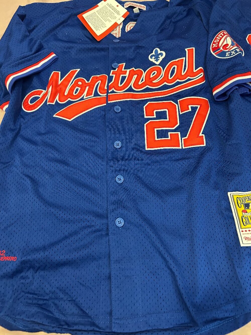 1990s MONTREAL EXPOS VLADIMIR GUERRERO Men's JERSEY M,L,XL,2X by Mitchell & Ness - Picture 3 of 6